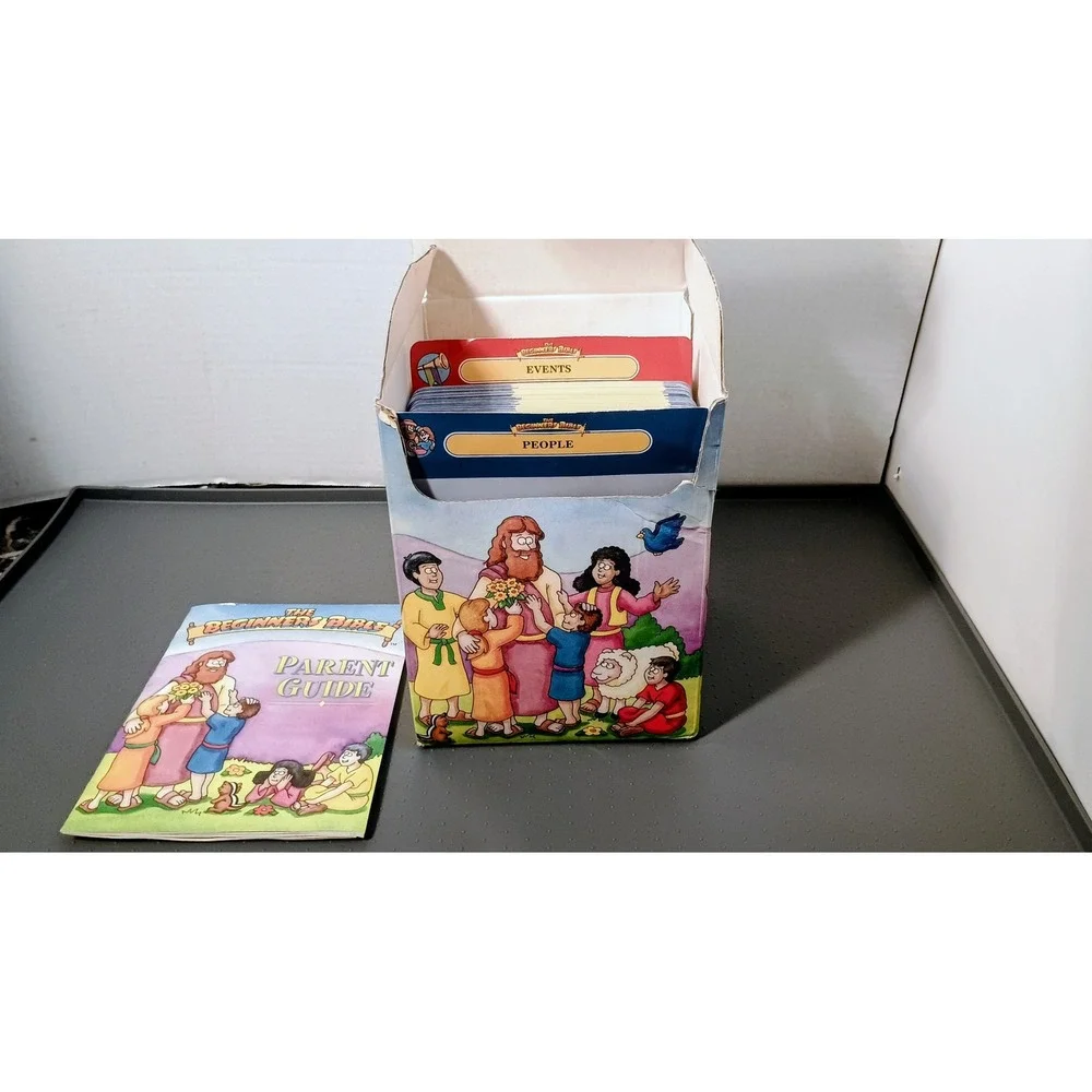 Grolier The Beginners Bible Flashcards Kids Multicolor Good Educational Vintage